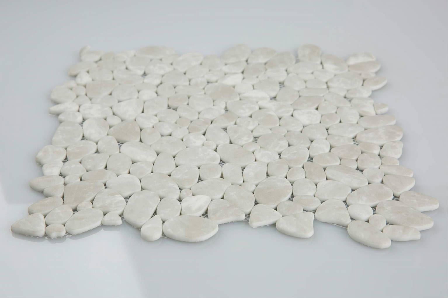 12X12 Light Grey Pebble Mosaic | Gemini Tile and Marble