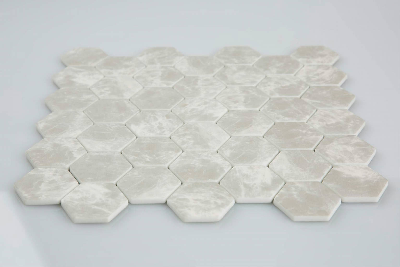 2″ Light Grey Hexagon Mosaic