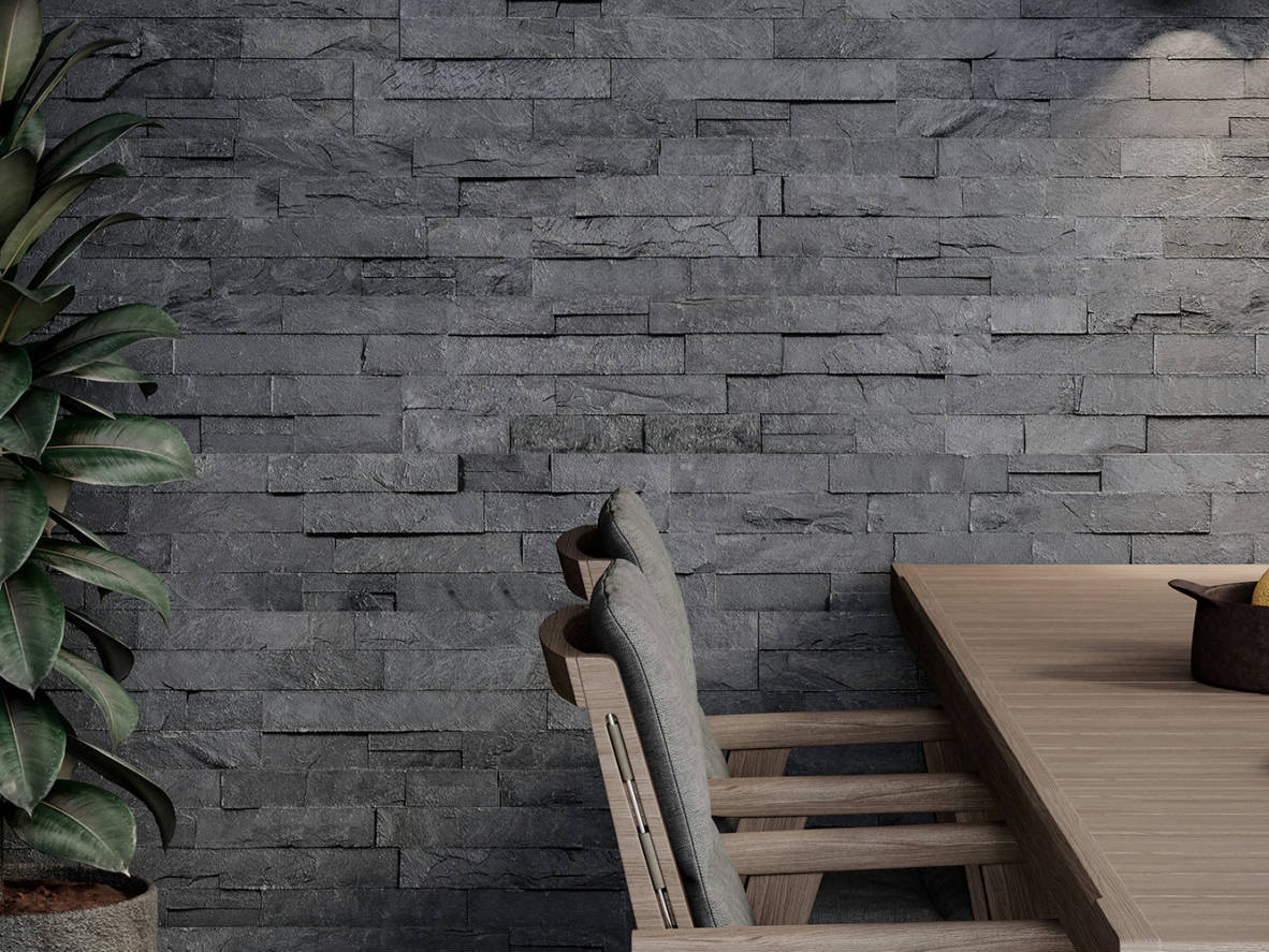 Ledger Stone Carbon 6x24 Split Face | Gemini Tile and Marble
