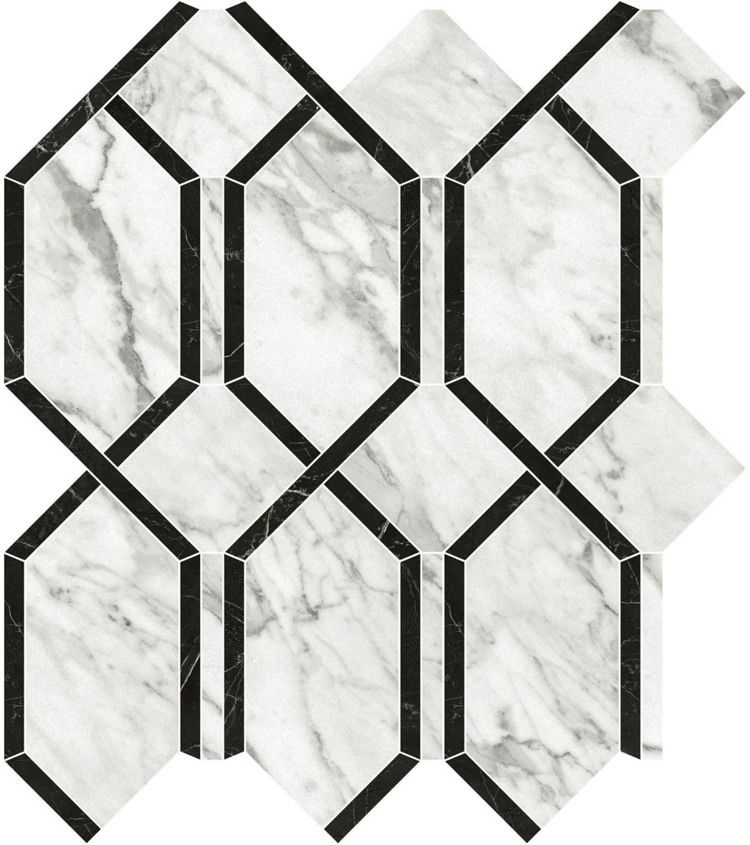 Milano Statuario Polished Modella Mosaic | Gemini Tile and Marble