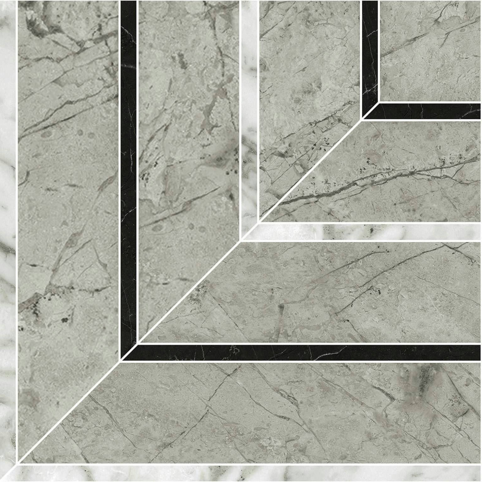 Roma Argento Honed Picco Mosaic | Gemini Tile and Marble