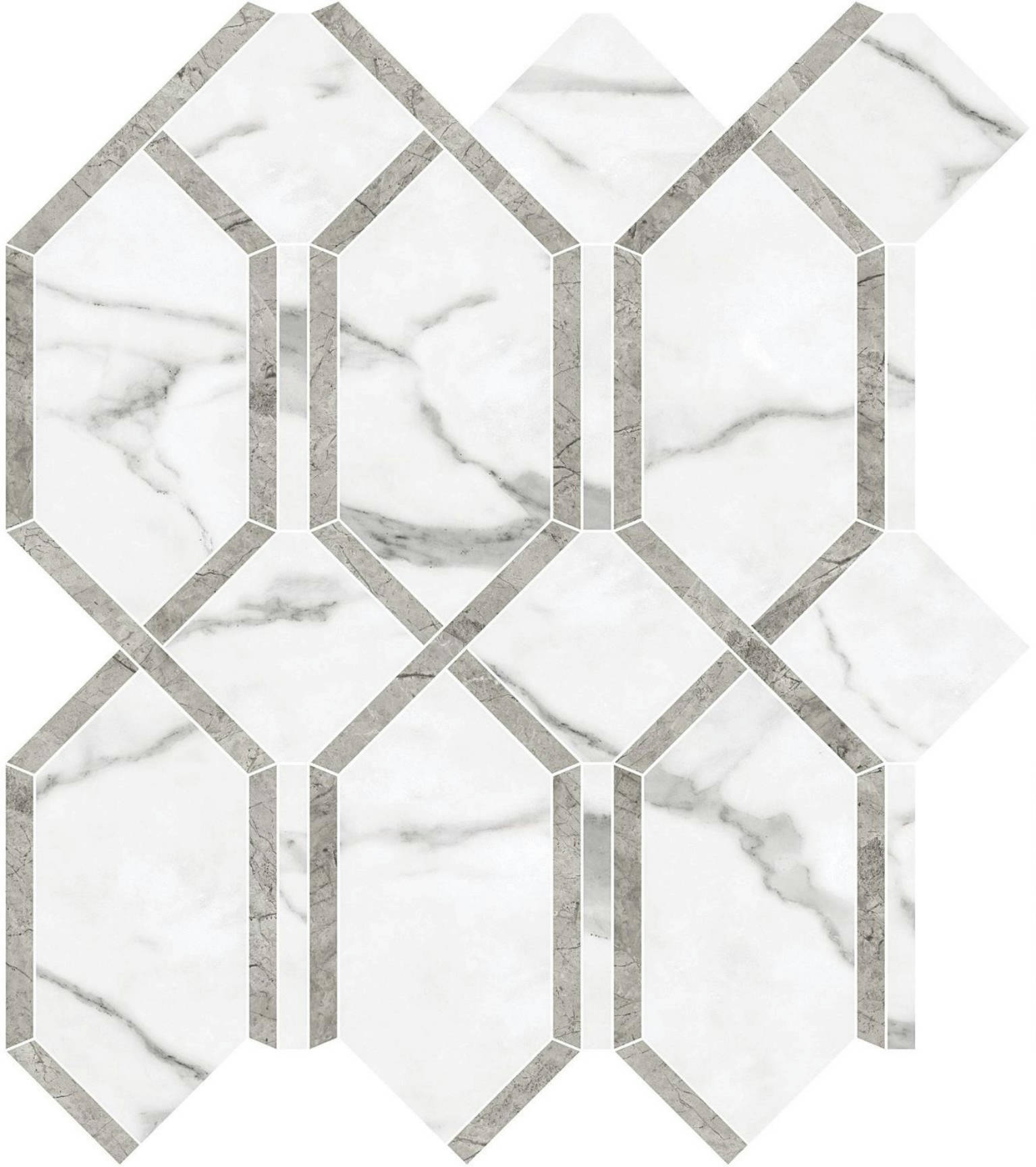 Statuario Venezia Polished Modella Mosaic | Gemini Tile and Marble