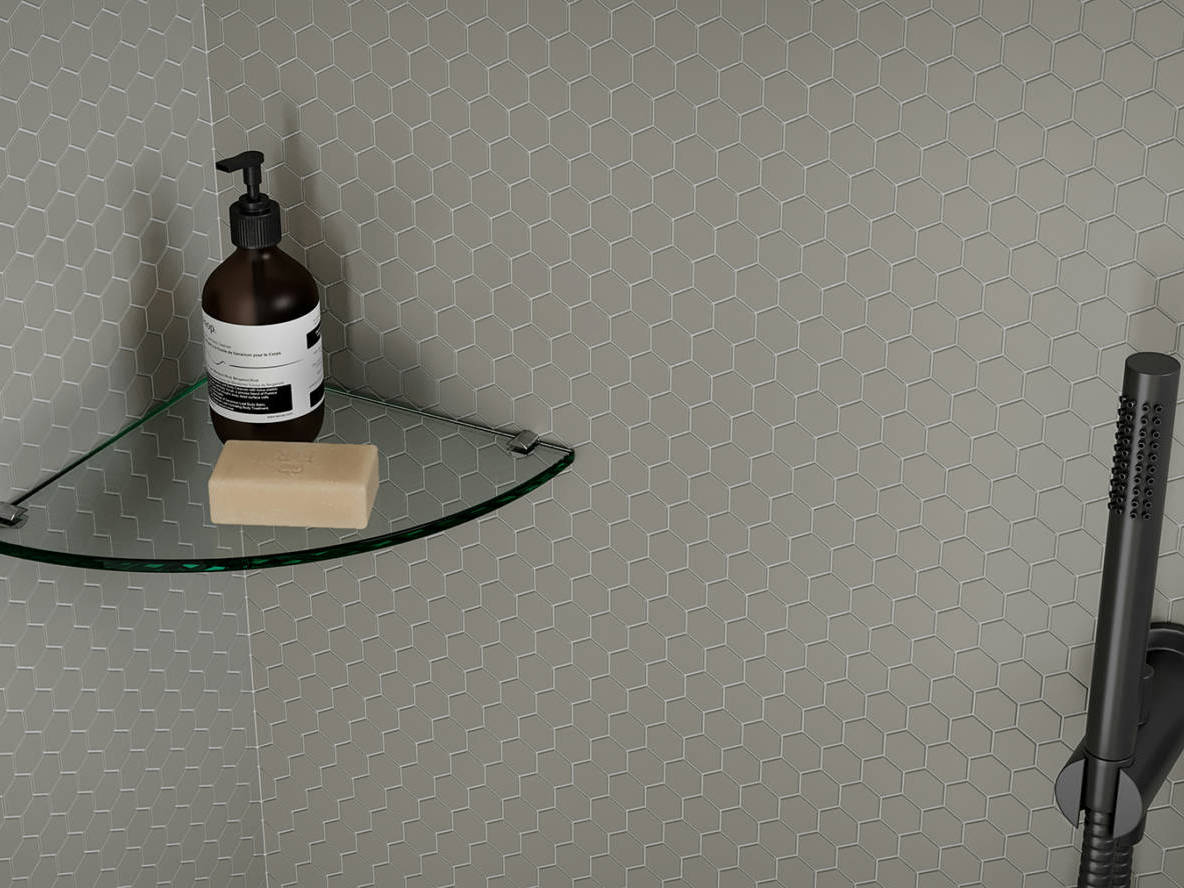 Traditions Taupe Matte 1in Hex Mosaic | Gemini Tile and Marble