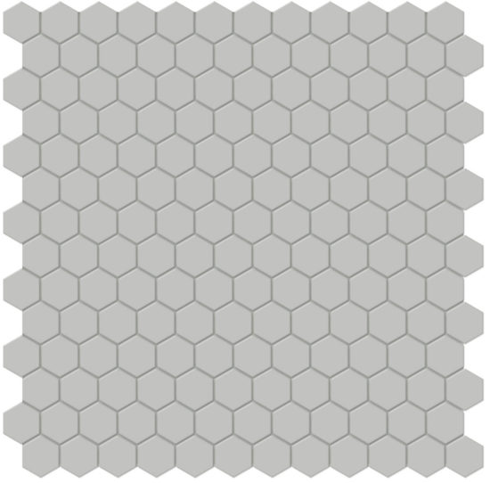 1″ Loft Grey Matte Hex Mosaic