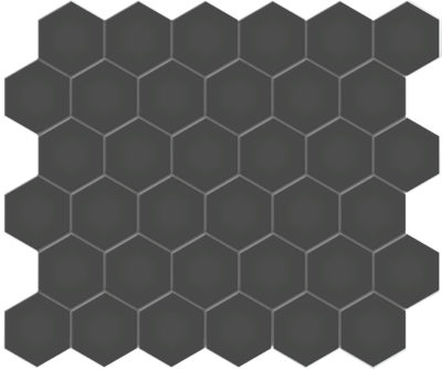 2″ Retro Black Matte Hex Mosaic