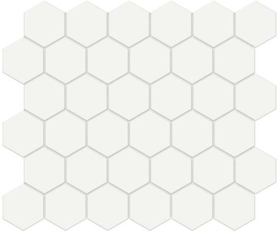 2″ White Matte Hex Mosaic