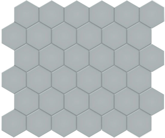 2″ Cloud Blue Matte Hex Mosaic