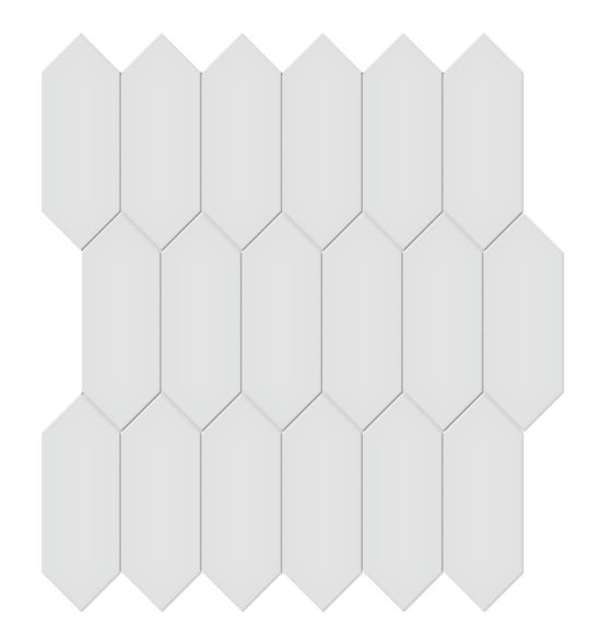 2×5 Gallery Grey Glossy Picket Mosaic