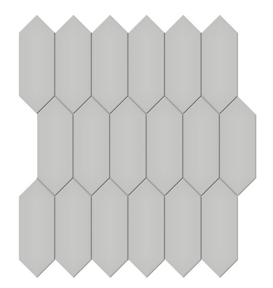 2×5 Loft Grey Glossy Picket Mosaic