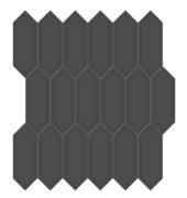 2x5 Retro Black Glossy Picket Mosaic | Gemini Tile and Marble