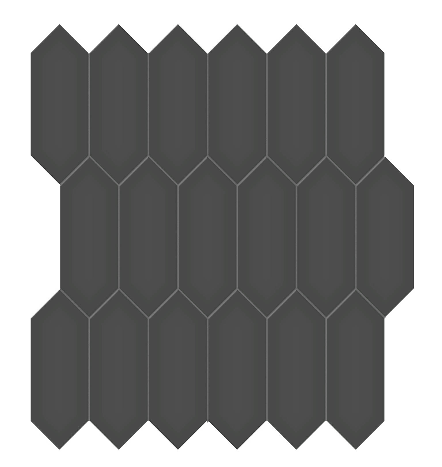 2x5 Retro Black Glossy Picket Mosaic | Gemini Tile and Marble