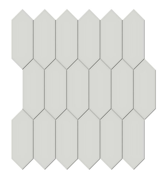 2×5 Warm Grey Glossy Picket Mosaic