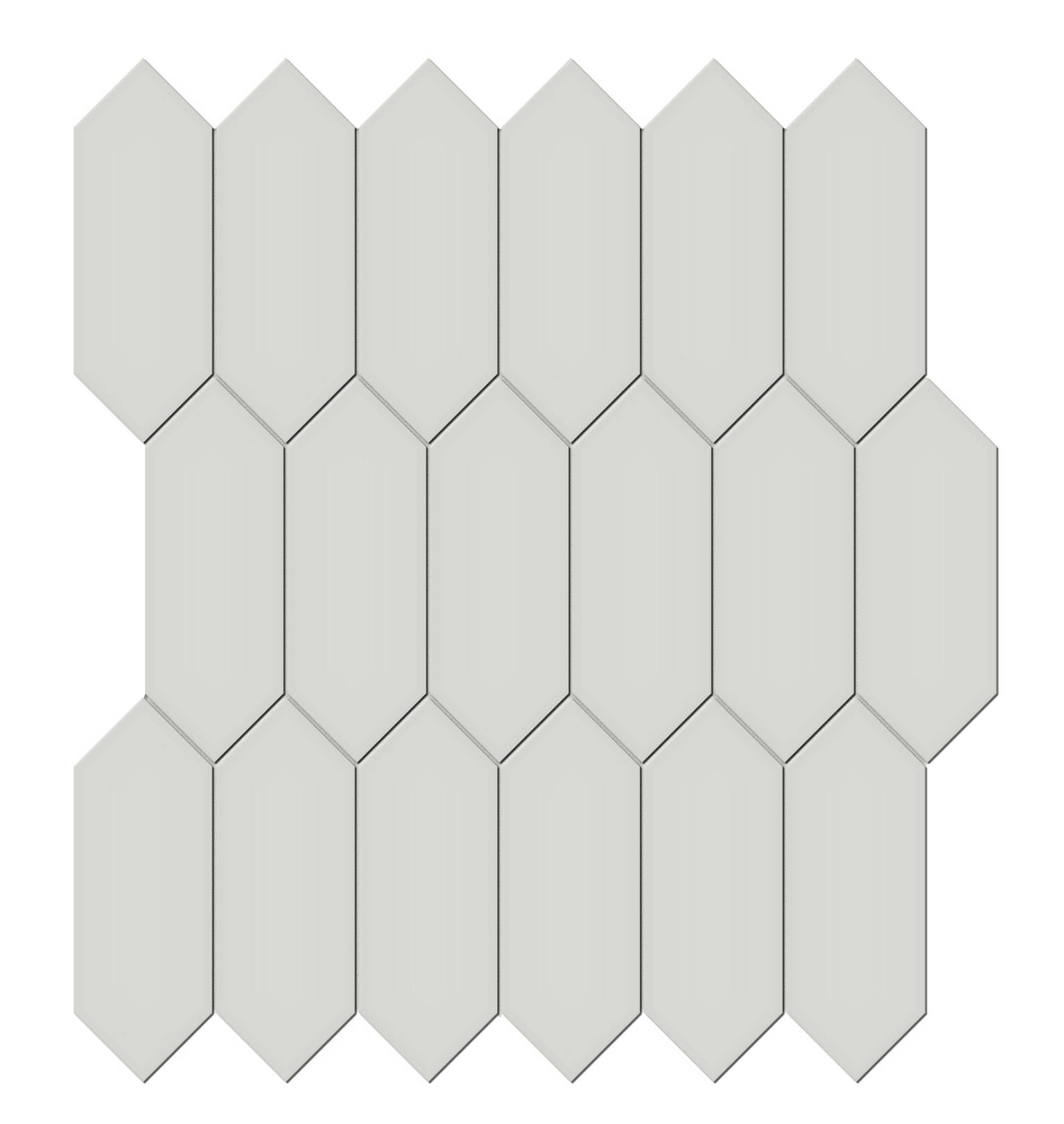 2x5 Warm Grey Glossy Picket Mosaic | Gemini Tile and Marble