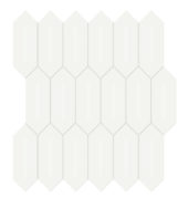 2x5 White Glossy Picket Mosaic | Gemini Tile and Marble