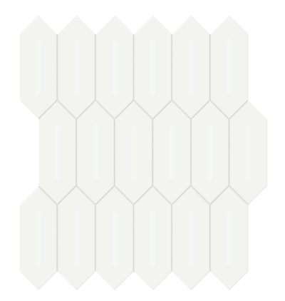 2×5 White Glossy Picket Mosaic