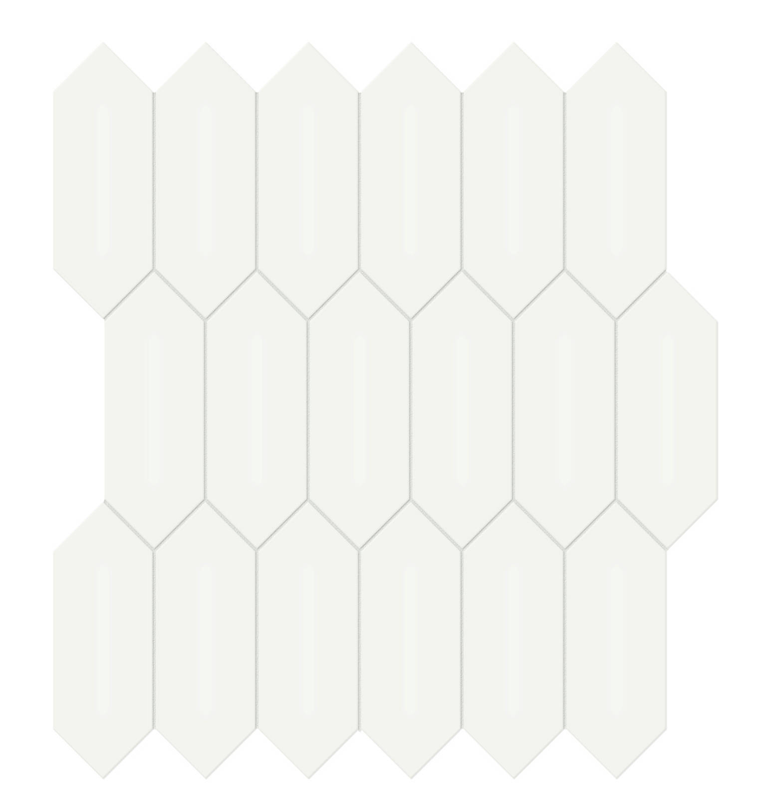 2x5 White Glossy Picket Mosaic | Gemini Tile and Marble