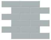 2x6 Cloud Blue Glossy Brick Mosaic | Gemini Tile and Marble