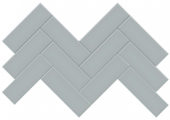 2x6 Cloud Blue Glossy Herringbone Mosaic | Gemini Tile and Marble