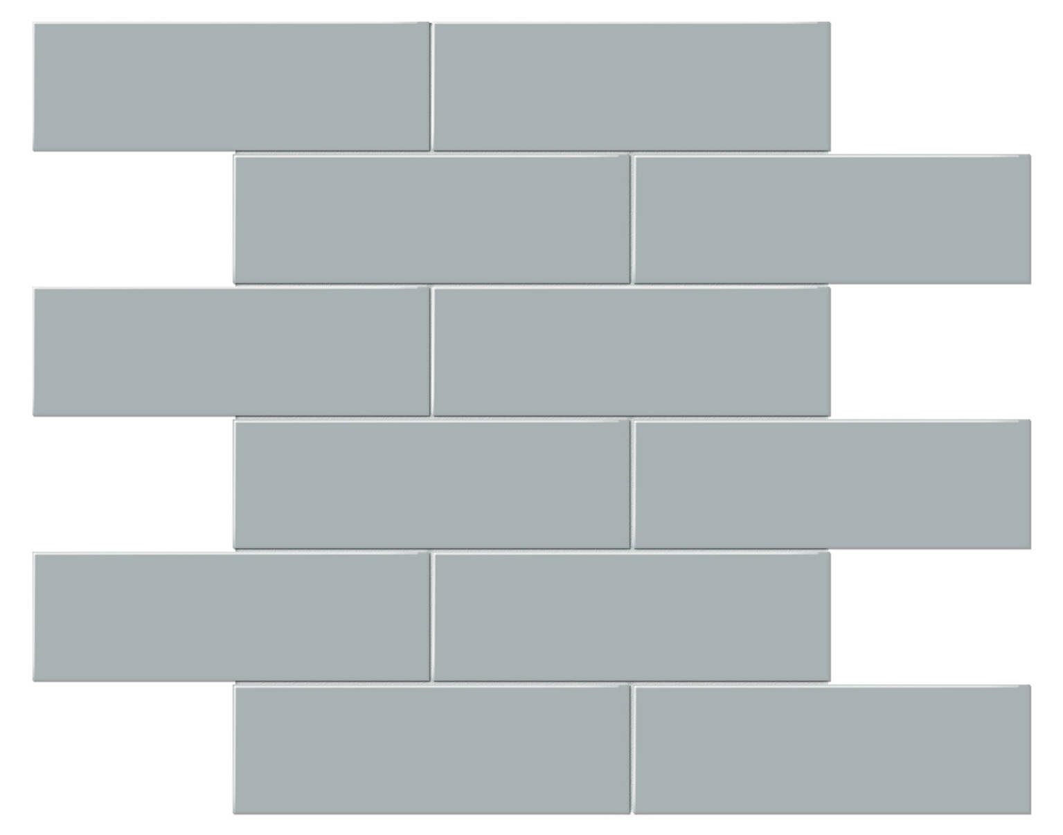 2x6 Cloud Blue Matte Brick Mosaic | Gemini Tile and Marble