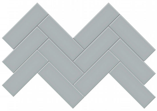 2×6 Cloud Blue Matte Herringbone Mosaic