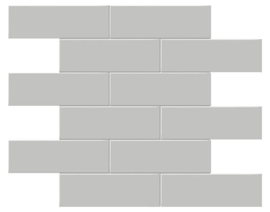 2×6 Loft Grey Glossy Brick Mosaic