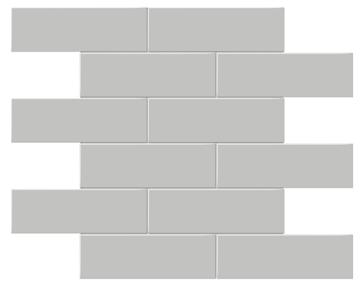 2x6 Loft Grey Glossy Brick Mosaic | Gemini Tile and Marble