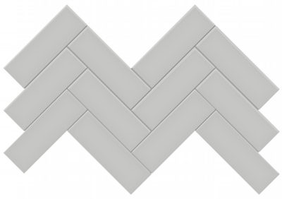 2×6 Loft Grey Glossy Herringbone Mosaic