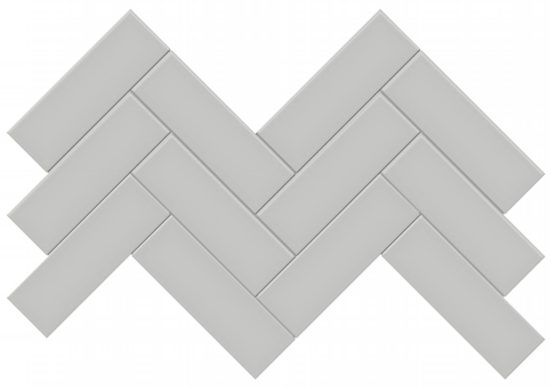 2×6 Loft Grey Matte Herringbone Mosaic