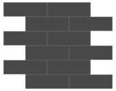 2x6 Retro Black Matte Brick Mosaic | Gemini Tile and Marble