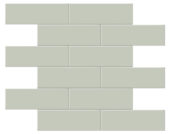 2x6 Soft Sage Glossy Brick Mosaic | Gemini Tile and Marble