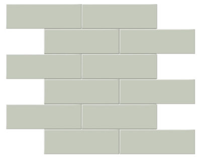 2×6 Soft Sage Glossy Brick Mosaic