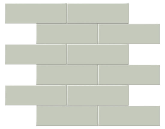 2×6 Soft Sage Glossy Brick Mosaic