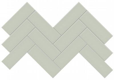 2×6 Soft Sage Glossy Herringbone Mosaic