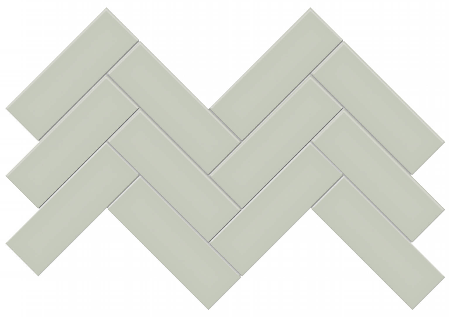 2x6 Soft Sage Glossy Herringbone Mosaic | Gemini Tile and Marble