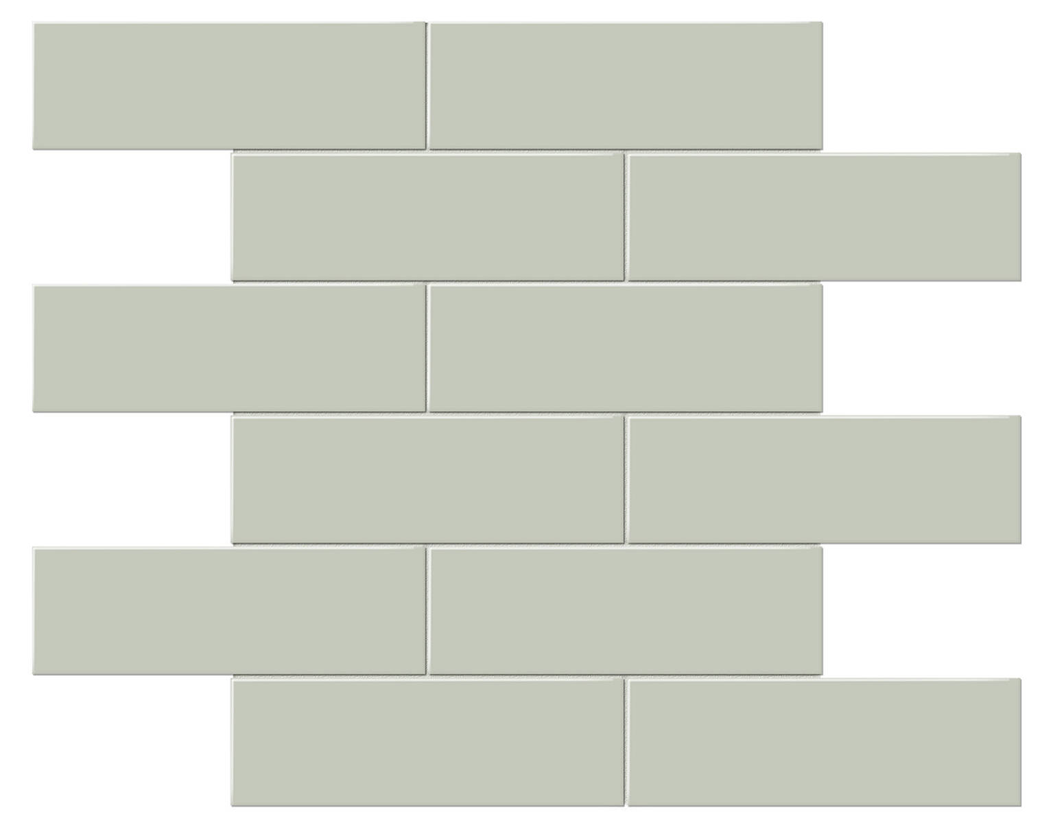 2x6 Soft Sage Matte Brick Mosaic | Gemini Tile and Marble