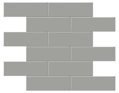 2×6 Taupe Glossy Brick Mosaic