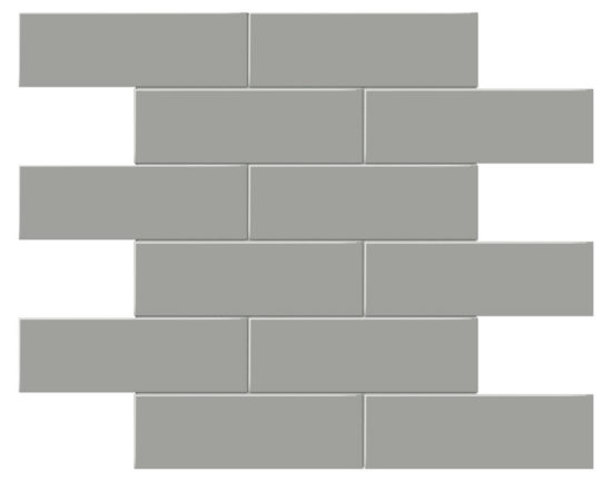 2×6 Taupe Glossy Brick Mosaic