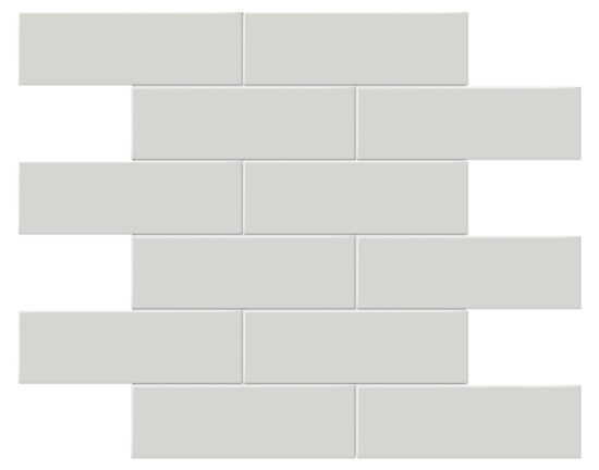 2×6 Warm Grey Glossy Brick Mosaic