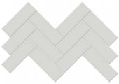 2x6 Warm Grey Glossy Herringbone Mosaic | Gemini Tile and Marble