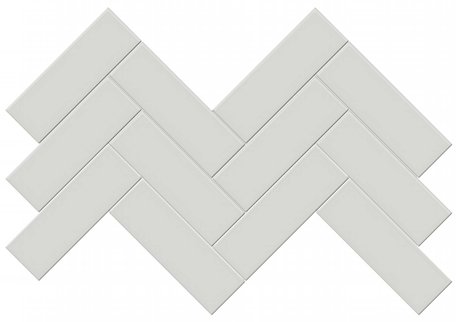 2x6 Warm Grey Glossy Herringbone Mosaic | Gemini Tile and Marble