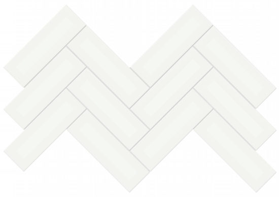 2×6 White Matte Herringbone Mosaic