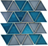 3" Triangular Glazed Ceramic Grey Blue Mosaic | Gemini Tile and Marble