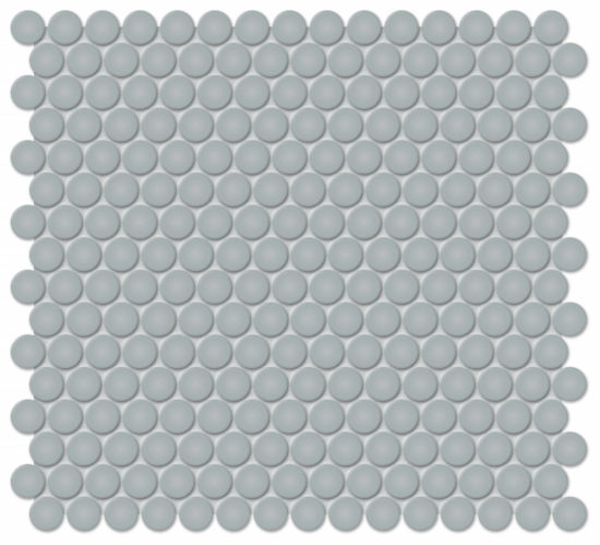 3/4″ Cloud Blue Matte Penny Round Mosaic