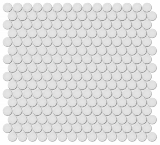 3/4″ Gallery Grey Glossy Penny Round Mosaic