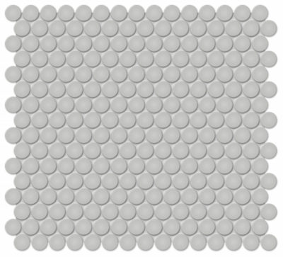 3/4″ Loft Grey Glossy Penny Round Mosaic