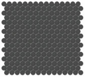 3/4" Retro Black Matte Penny Round Mosaic | Gemini Tile and Marble