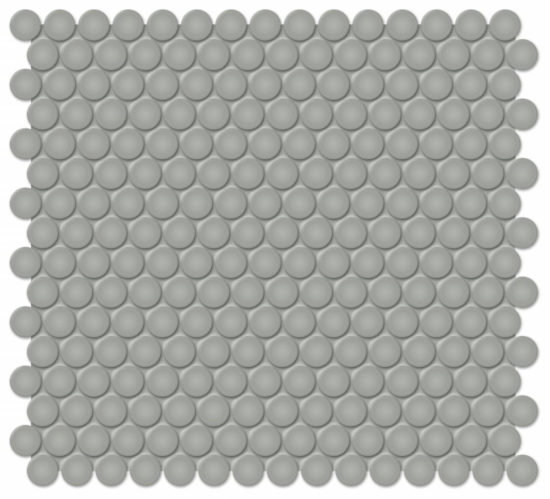 3/4″ Taupe Glossy Penny Round Mosaic