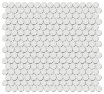 3/4″ Vintage Grey Glossy Penny Round Mosaic