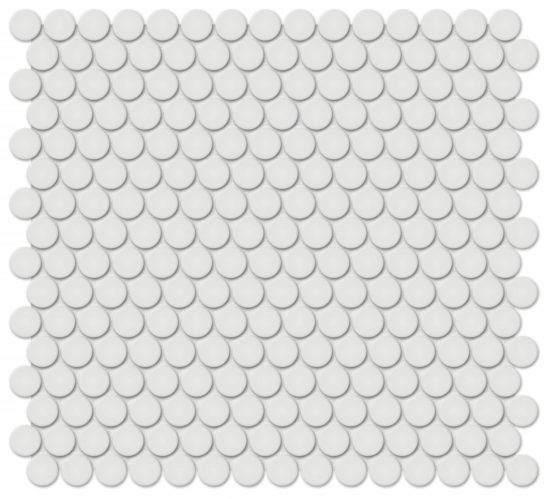 3/4″ Vintage Grey Glossy Penny Round Mosaic