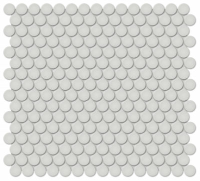 3/4″ Warm Grey Matte Penny Round Mosaic